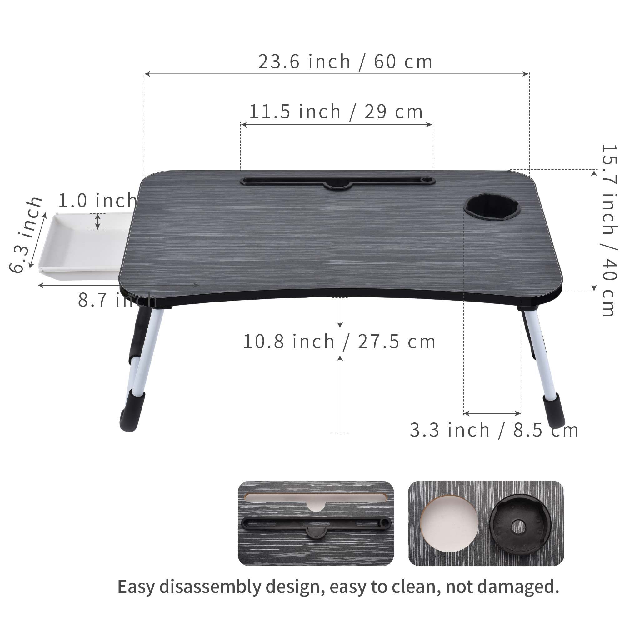 Hot Sale Laptop Bed Table Desk Tray Stand with Cup Holder, Large Portable Foldable Lap Desk Bed Tray