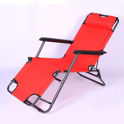 Outdoor Folding Lounge Chair with Pillow, Patio Chaise Sun Lounger Reclining Chair for Outside,Beach Chaise Pool Lawn Recliner