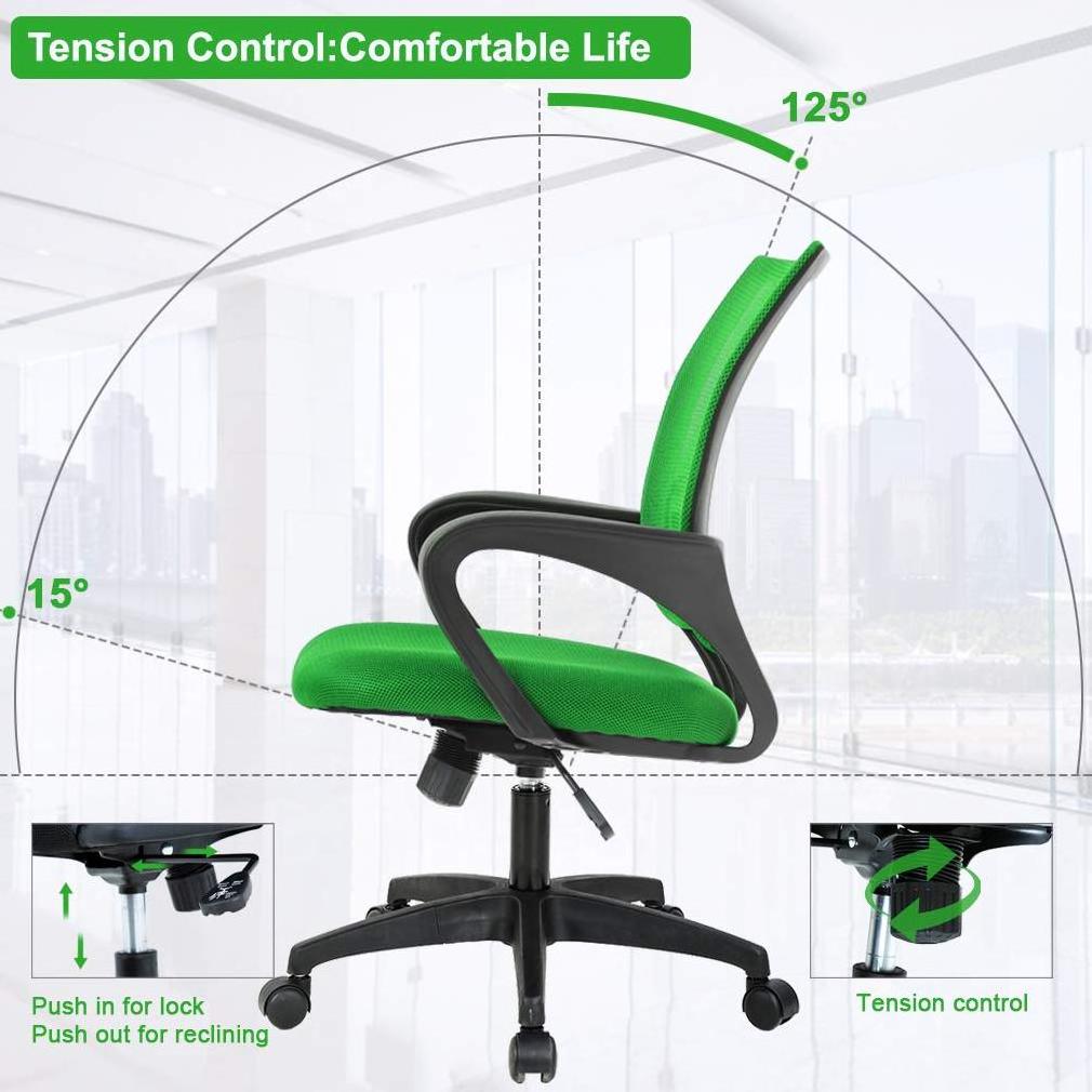 Wholesale Price ALINUNU Navy Green Mesh Computer Chair with Lumbar Support Armrest Executive Rolling Swivel Adjustable Chair