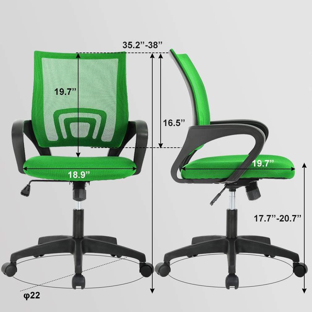 Wholesale Price ALINUNU Navy Green Mesh Computer Chair with Lumbar Support Armrest Executive Rolling Swivel Adjustable Chair