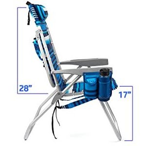 Folding High Backpack Beach Chair, Portable Folding Backpack Beach Lounger, Easy To Carry