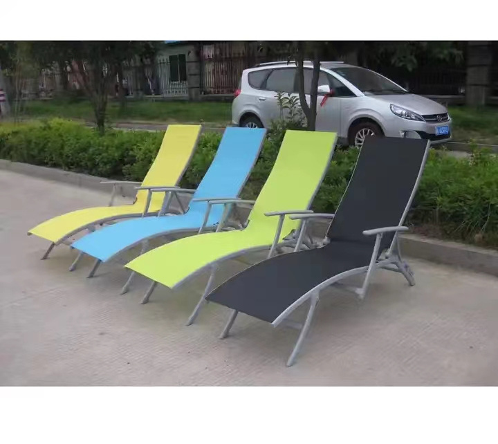 Outdoor Aluminium pool Chair Lounger sunbed beach chaise lounge