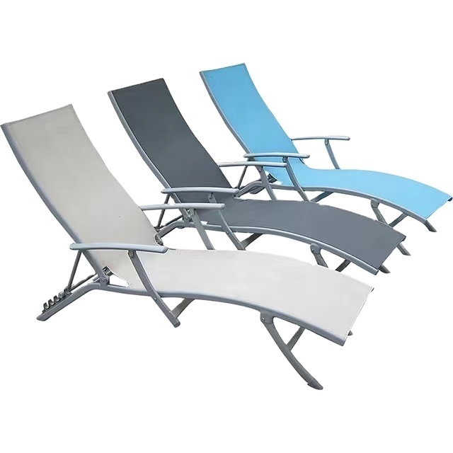 Outdoor Aluminium pool Chair Lounger sunbed beach chaise lounge