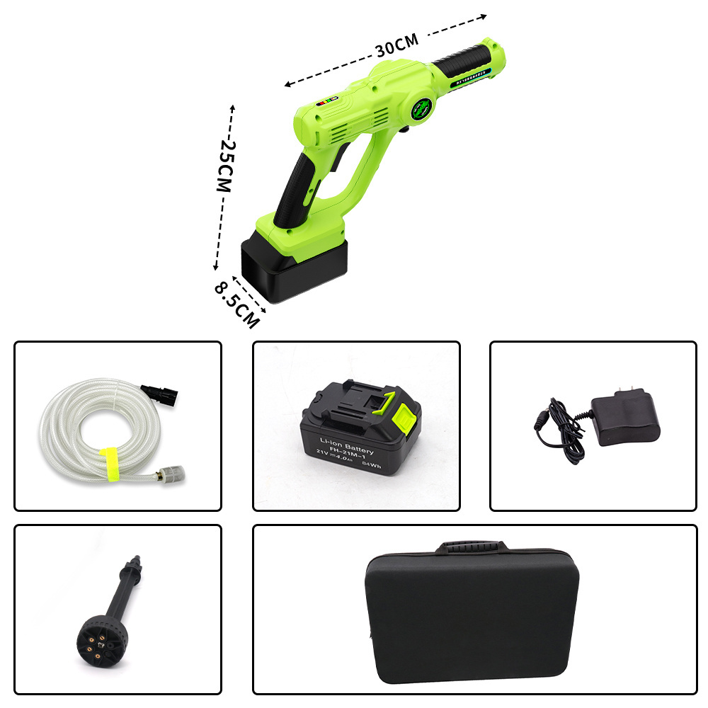 21V Car Washer Cordless Lithium Battery Portable High Pressure Water Gun Portable Car Washer for House Use