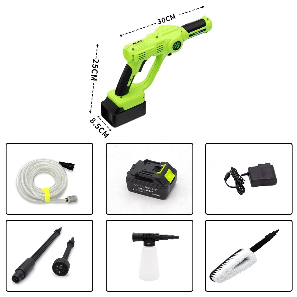 21V Car Washer Cordless Lithium Battery Portable High Pressure Water Gun Portable Car Washer for House Use