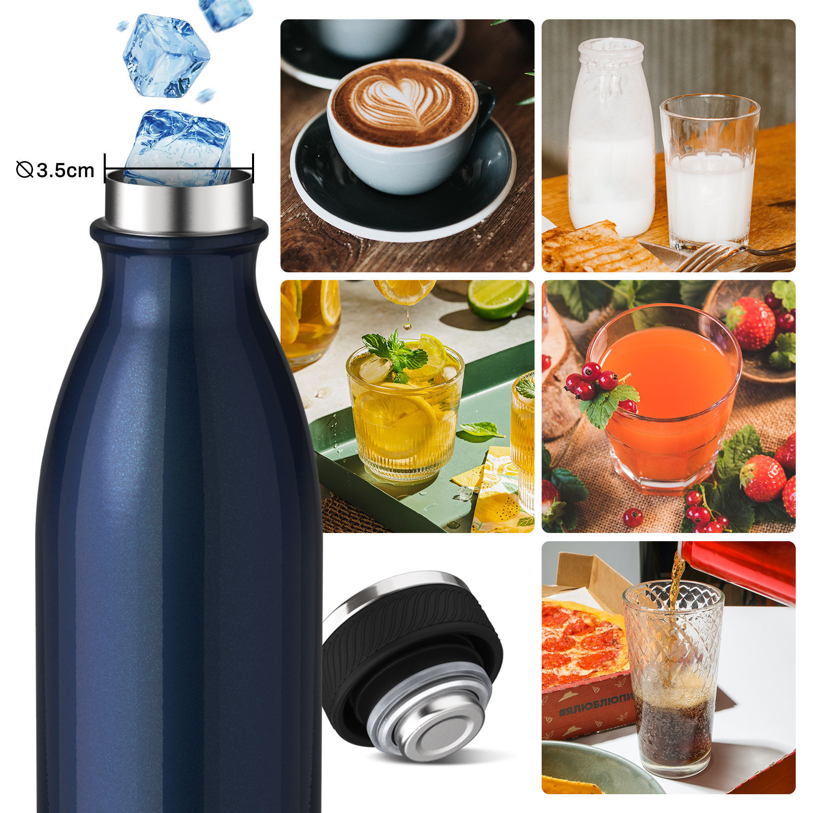 Wholesale  Double Wall Vacuum Insulated Stainless Steel Water Bottle  Custom Red White Blue Metal flask