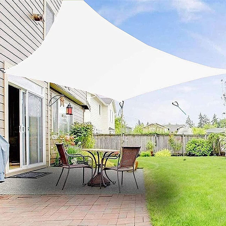 white color hotel polyester sun shade sail outdoor, waterproof sun shade sail canopy patio