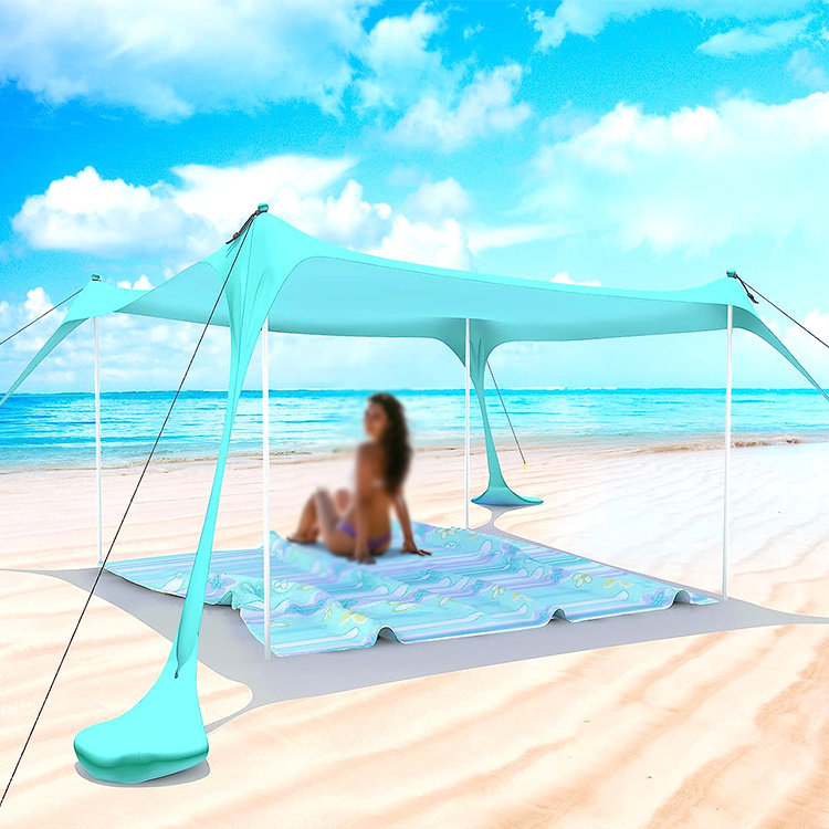 portable beach tent sun shelter outdoor shade /big canopy tent with sand bags easy up beach