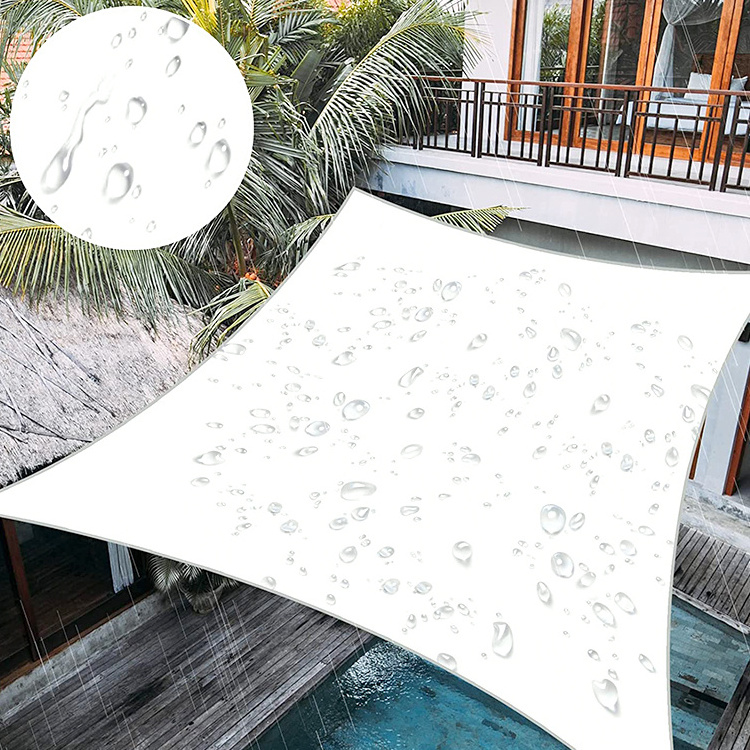 white color hotel polyester sun shade sail outdoor, waterproof sun shade sail canopy patio