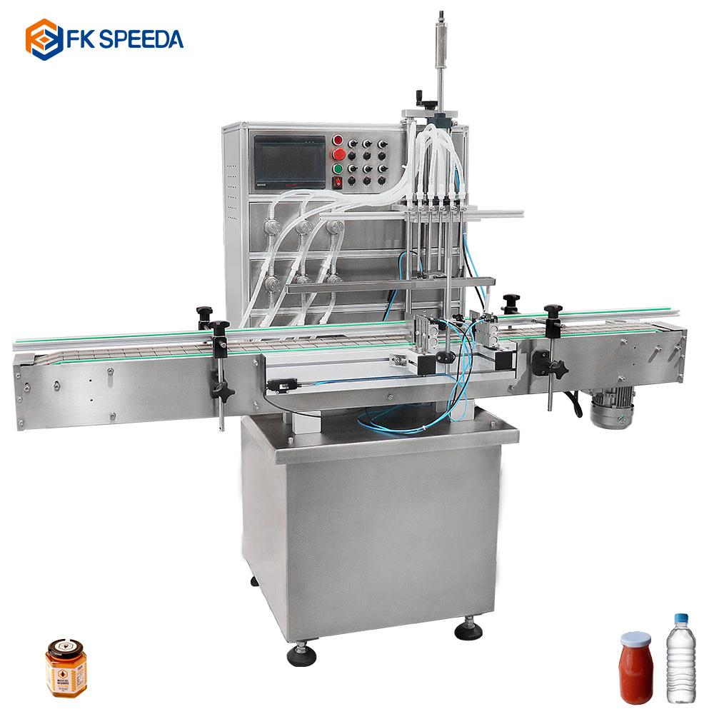 Configuration Automatic Liquid Filling Capping And Labeling Machine Line Plastic Bottle Round peak filling machine