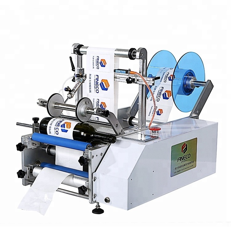 FK603 Wholesale desktop semi-automatic oil tincture cheap manual pipe labeling machine sticker for round bottle label applicator