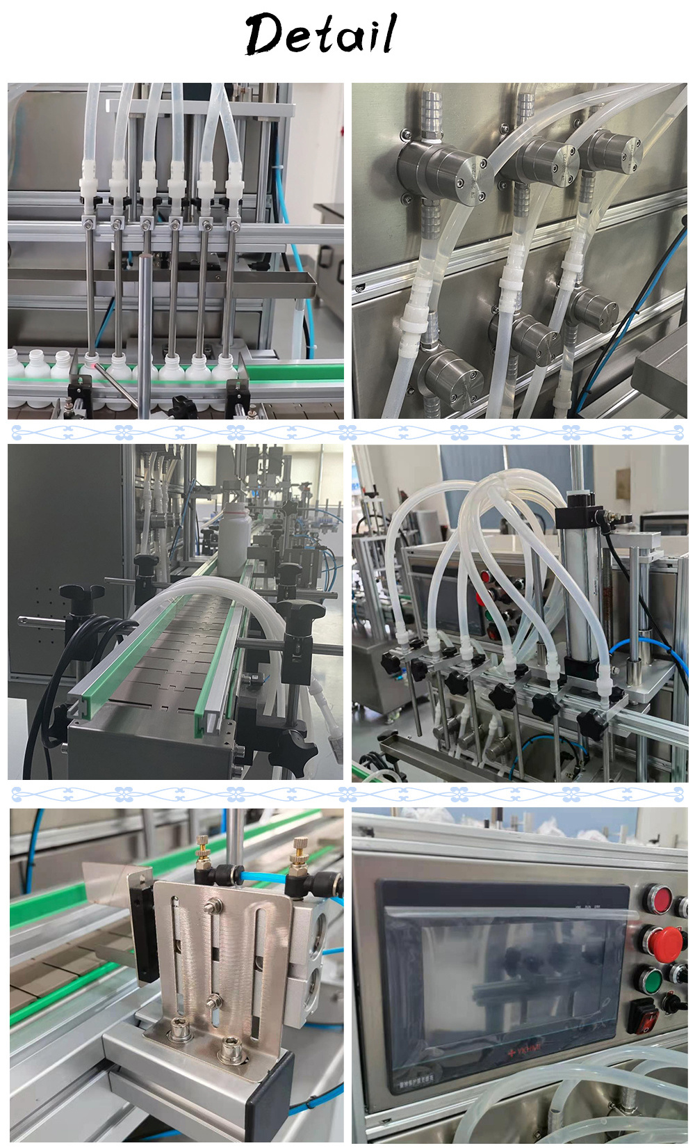 Configuration Automatic Liquid Filling Capping And Labeling Machine Line Plastic Bottle Round peak filling machine