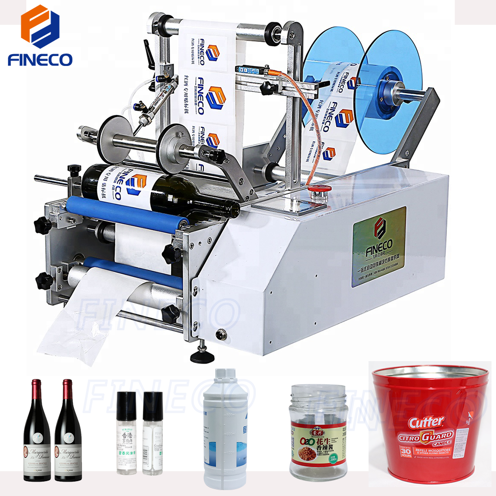 FK603 Wholesale desktop semi-automatic oil tincture cheap manual pipe labeling machine sticker for round bottle label applicator