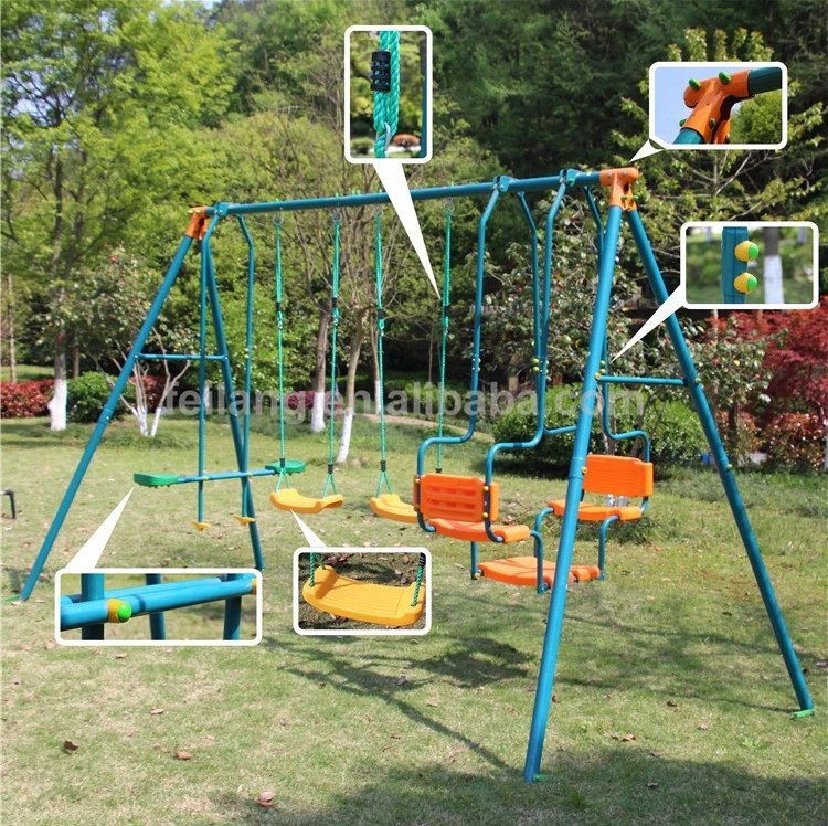 New Swing With 6 Seats Kids Metal Swing Sets Outdoor Equipment Customizable Play Sets