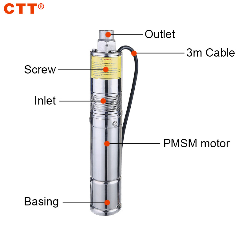 submersible pump set Feili solar submersible solar dc water pump 3 inch pomp solar for farm irrigation