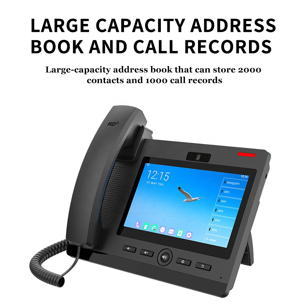 High Compatibility Desktop Hotel Sip Voip Intercom Android IP Video Phone For School Ip Phone