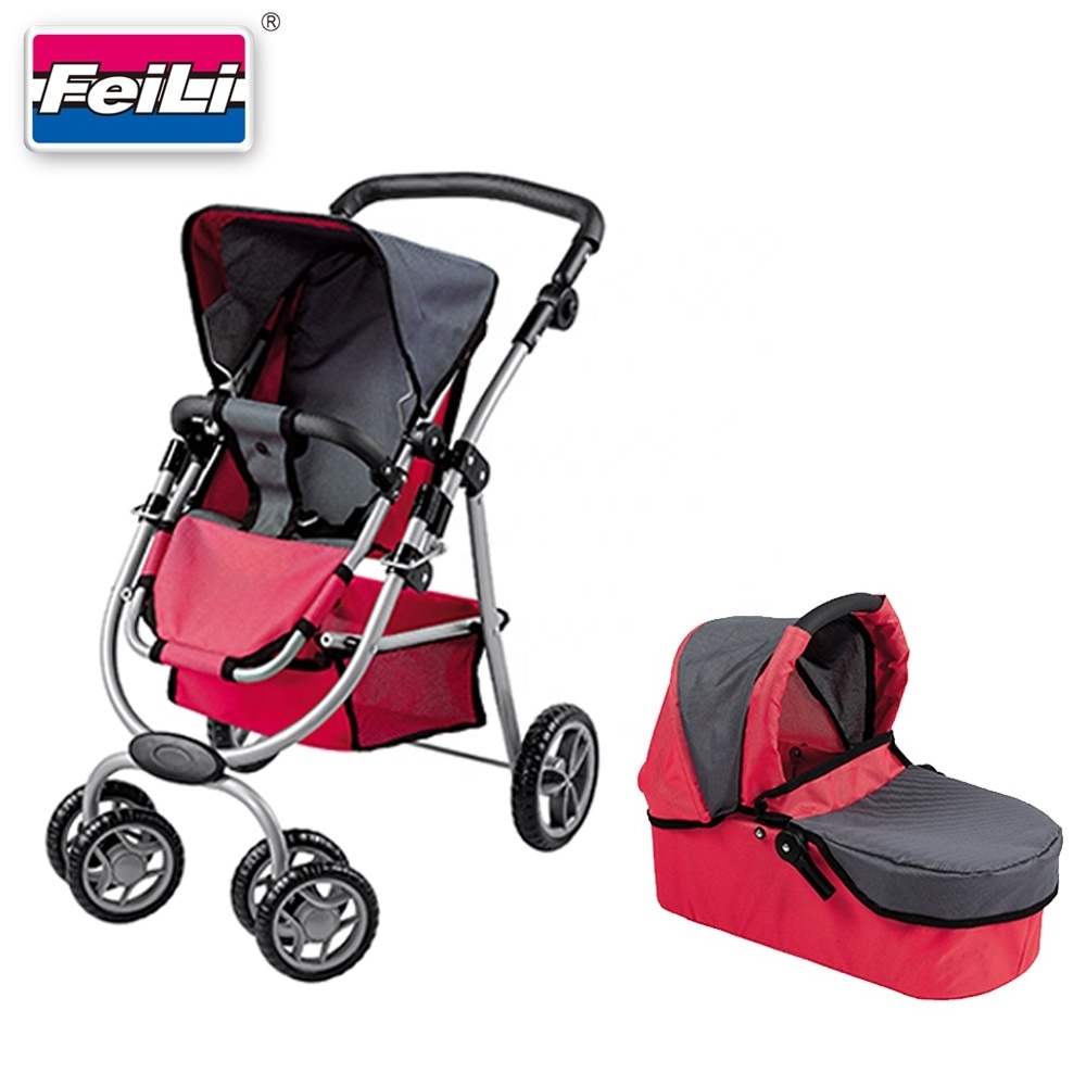 Fei Li stroller baby doll stroller 3 in 1with car seat and carrier for dolls up to 17'' prams for dolls