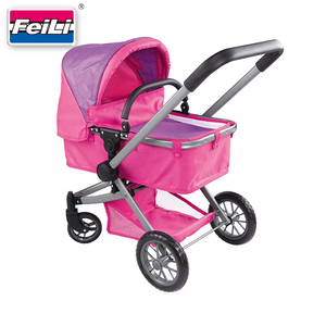 Fei Li toys 2 in 1 baby doll pram with rotate wheels deluxe doll stroller