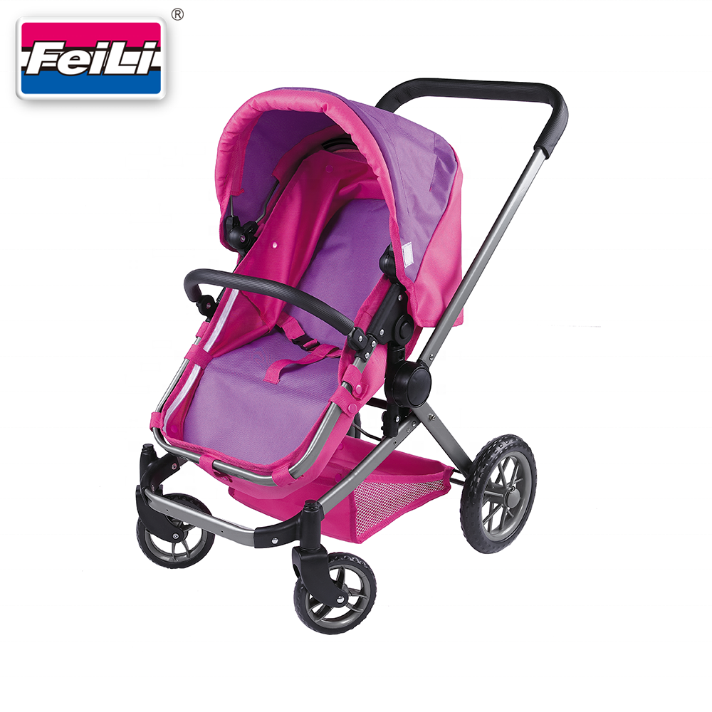 Fei Li toys 2 in 1 baby doll pram with rotate wheels deluxe doll stroller