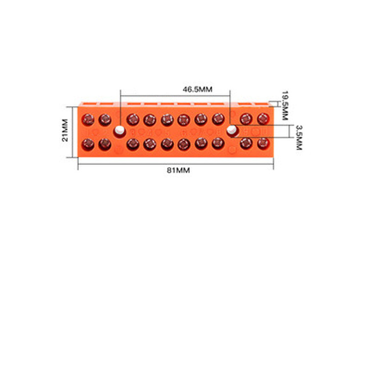 High quality fixed 36A terminal block  H3801-10 terminal block 10-position terminal flame-retardant connector