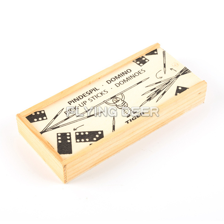 Children Games 2 In 1 Wooden Domino And Mikado Game Set