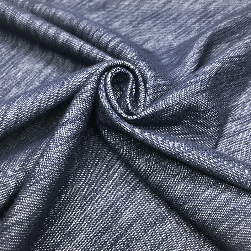 Keqiao Textile Manufacturer Cotton Polyester Spandex Denim Jersey Knit Fabric For Making Garment