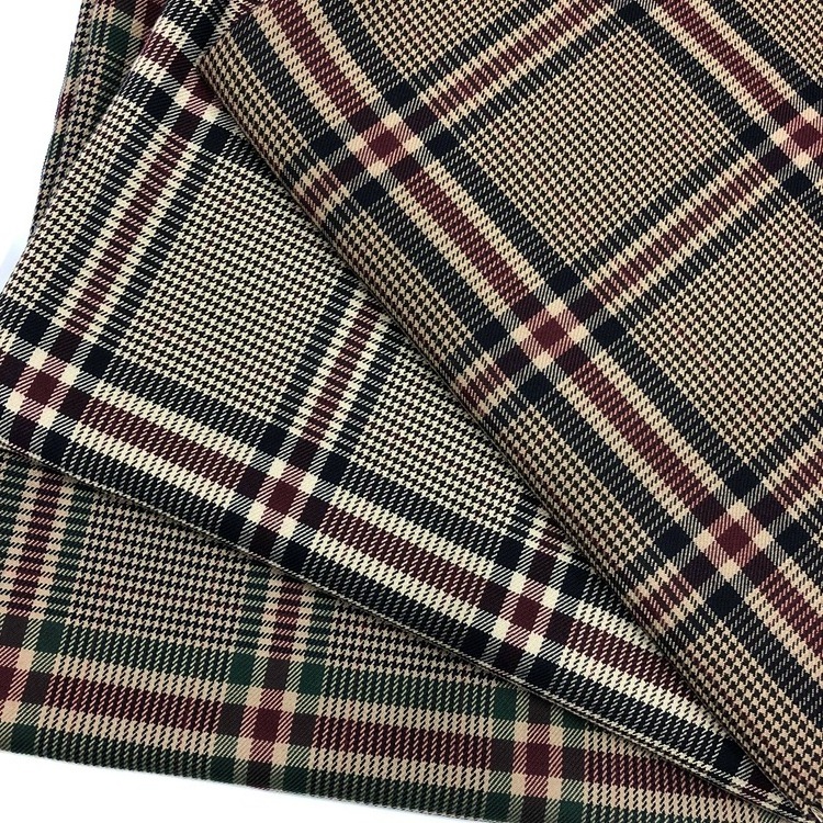 Free Sample Rayon Polyester Spandex Yarn Dyed Knitted Jacquard Fabrics, Fabric For School Uniform In Plaid Red Blue/