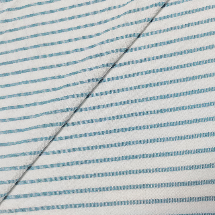 100% Certified Organic Raw Cotton Yarn Dyed YD Striped Jersey Fabric For T Shirt