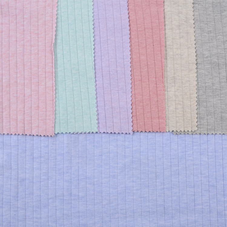 China Supplier Soft 1*1 2*2 5*4 8*4 Polyester Rayon Cotton Spandex Wide Ribbed Rib Knit Fabric