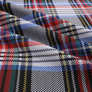 Free Sample Rayon Polyester Spandex Yarn Dyed Knitted Jacquard Fabrics, Fabric For School Uniform In Plaid Red Blue/