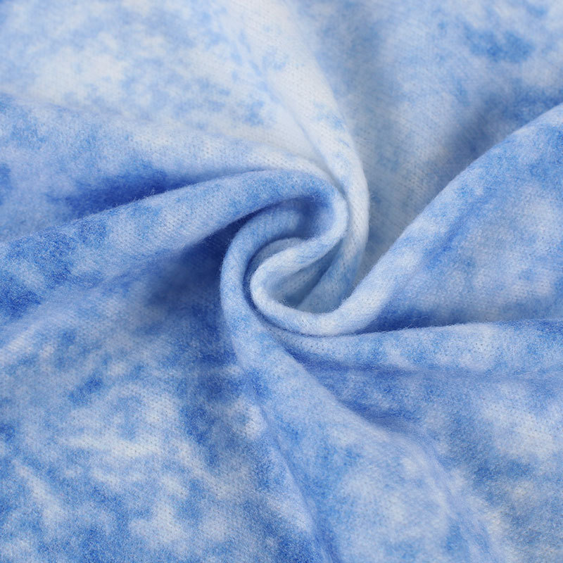 Tie Dye Stretch Jersey with Merino-like Wool Brush Fabric Hacci Brush Fabric By Yard