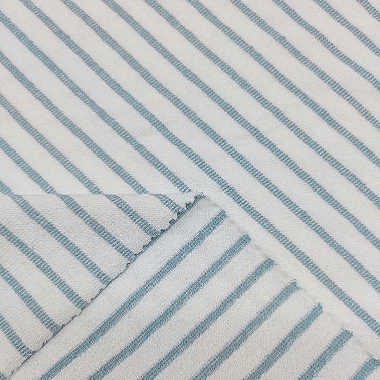 100% Certified Organic Raw Cotton Yarn Dyed YD Striped Jersey Fabric For T Shirt