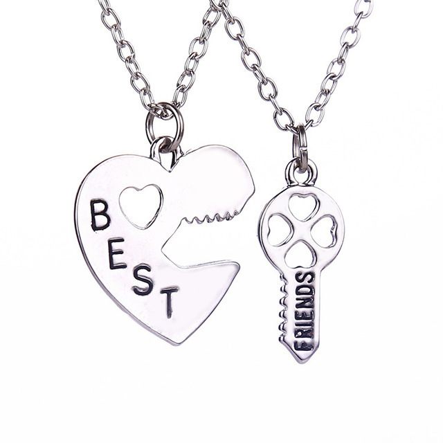 2Pcs/Set Fashion Best Buds Metal Pendant Necklace Lighter and Cigarette Forever Friends Best Couple Necklace