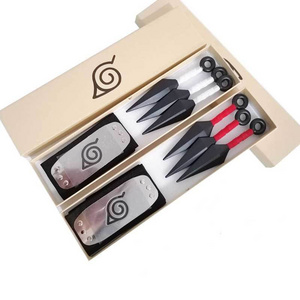 Wholesale 13cm Plastic Box Anime Uzumaki kunai Weapon Set Kakashi Cosplay Props