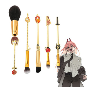 Hot Japanese Anime Chainsaw Man Makeup Brushes Set Denji Pochita Eyeshadow Brush Metal Handle Brushes Kit