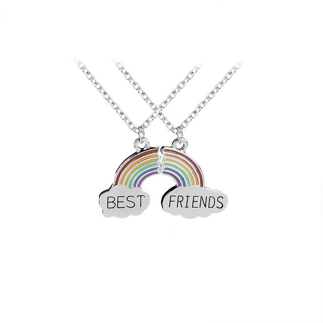 2Pcs/Set Fashion Best Buds Metal Pendant Necklace Lighter and Cigarette Forever Friends Best Couple Necklace