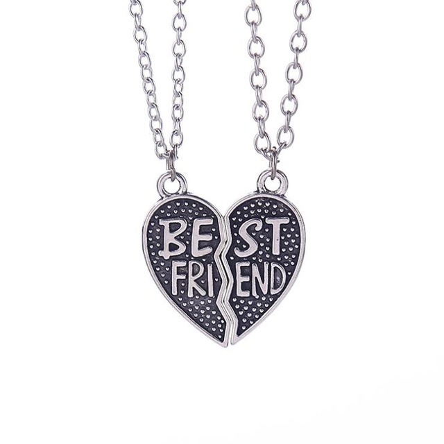 2Pcs/Set Fashion Best Buds Metal Pendant Necklace Lighter and Cigarette Forever Friends Best Couple Necklace