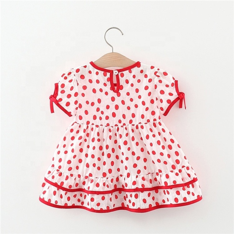 Newborn Baby Clothes Korean Cute Print Short Sleeve Kids Cotton Beach Dress Princess Baby Girl Dresses