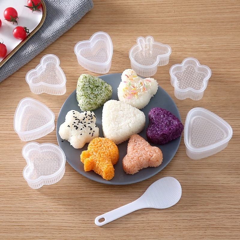 Hot Selling Various Combinations Sets Plastic Animals DIY Cartoon Cute Sushi Maker Baking Kitchen Tools Rice Ball Mold