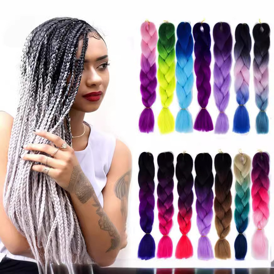 Wholesale Women Braids Wigs Gradation Colorful African Dirty Braids Hiphop Wig  Dreadlocks Dirty Braids Twisted Hair Fashion