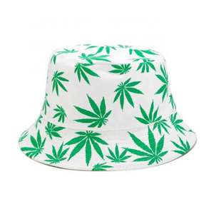 Chinese Product New Designer Fashion Unisex Maple Leaf Printed All Over Print Bucket Hat