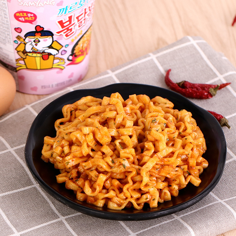 wholesale Korean exotic snacks instant food instant cups noodles cheese flavor 80g