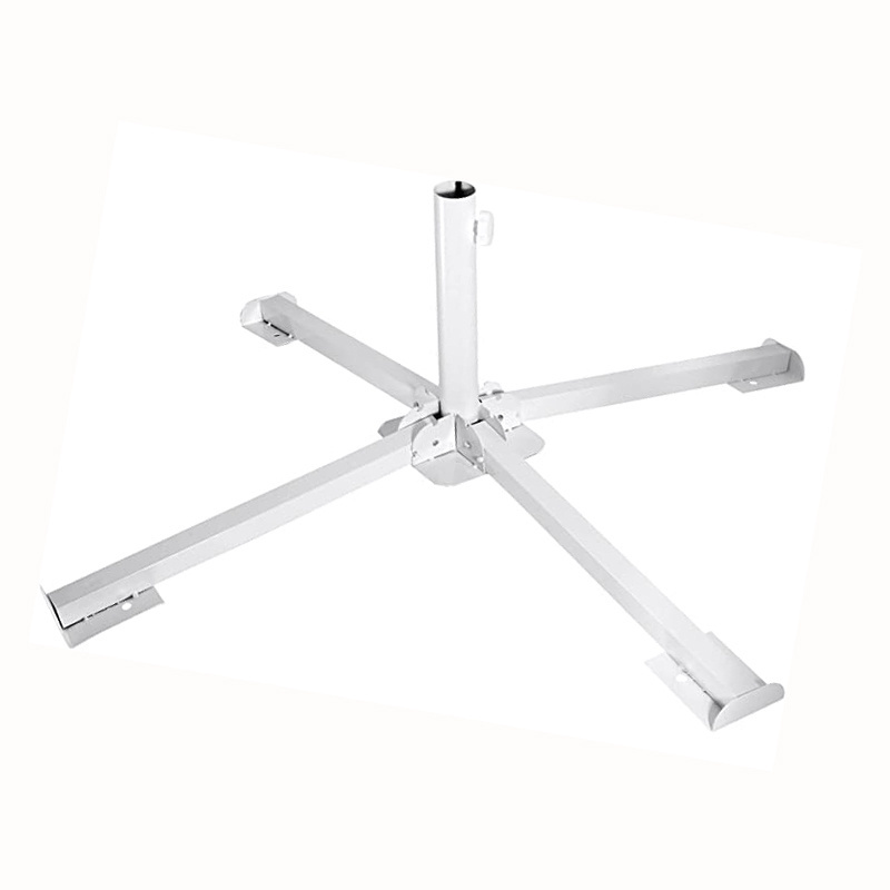 Outdoor Portable Cross Shape Adjustable Patio Beach Umbrella Base Metal Stand