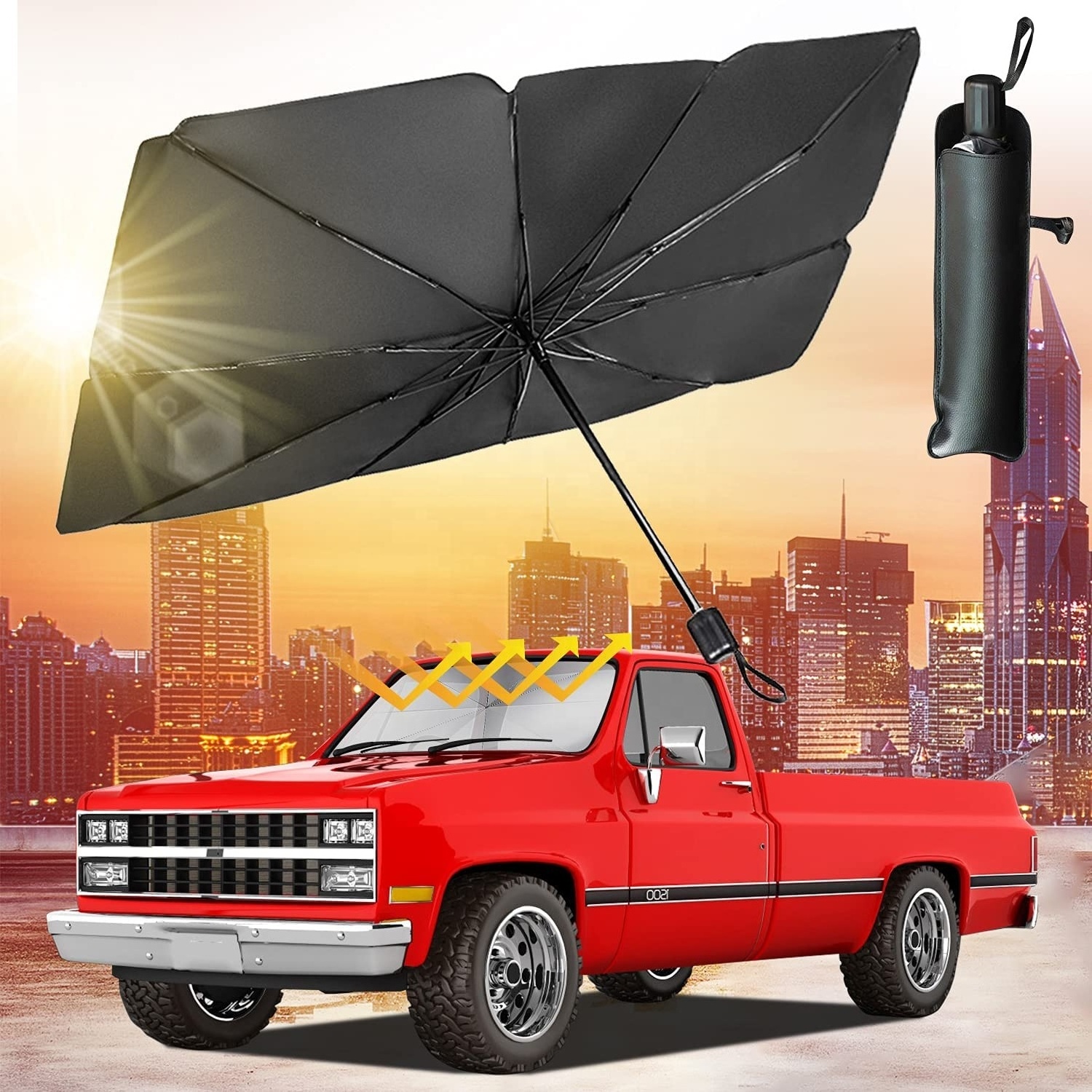 10K Portable Sliver Coating Sunshade Fold Shade front Car Windshield Sun Umbrella for Automobile