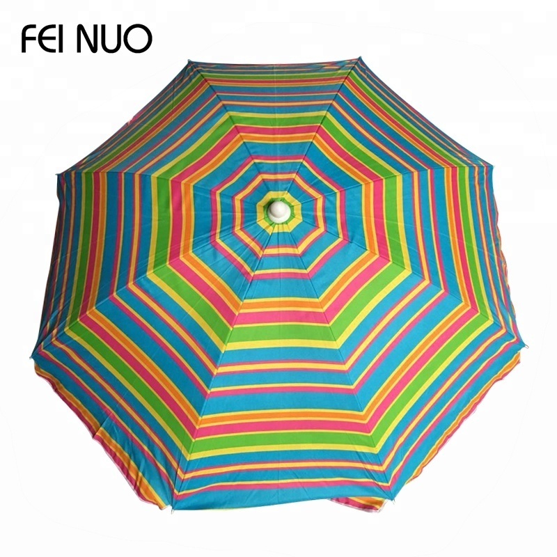 Custom printed Anti-UV Outdoor 36/ 48/52/60 Inch 8 Ribs Sun Beach Umbrella