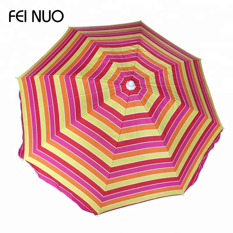 Custom printed Anti-UV Outdoor 36/ 48/52/60 Inch 8 Ribs Sun Beach Umbrella