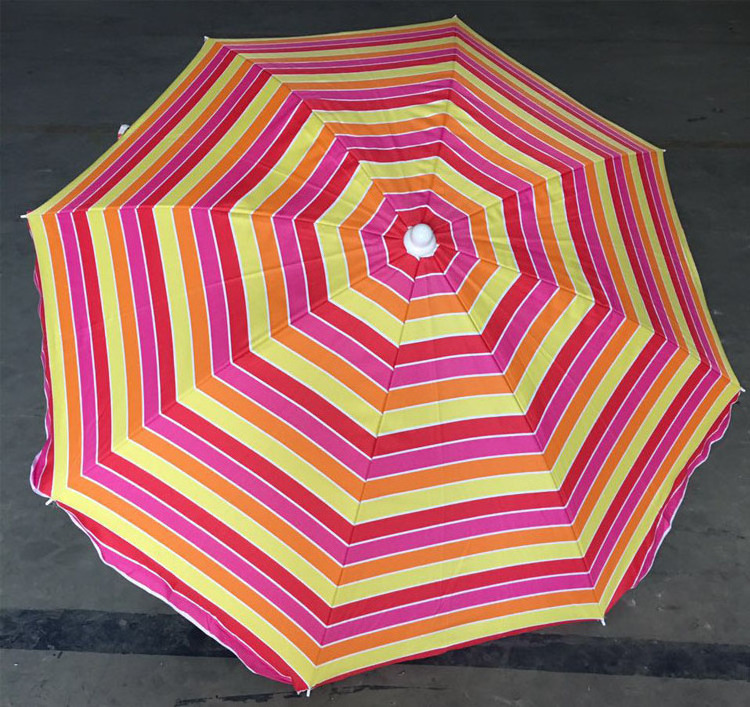 Custom printed Anti-UV Outdoor 36/ 48/52/60 Inch 8 Ribs Sun Beach Umbrella