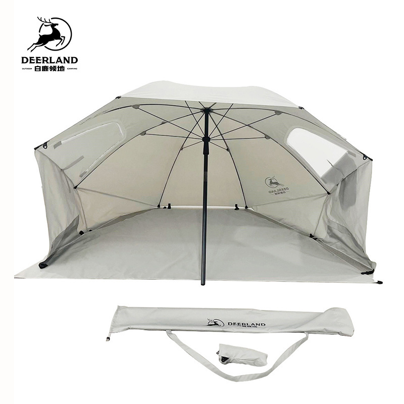 Customized Logo UPF 50+ Umbrella Shelter For Sun and Rain Protection Beach Umbrella Tent for Fishing and Seaside