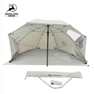 Customized Logo UPF 50+ Umbrella Shelter For Sun and Rain Protection Beach Umbrella Tent for Fishing and Seaside