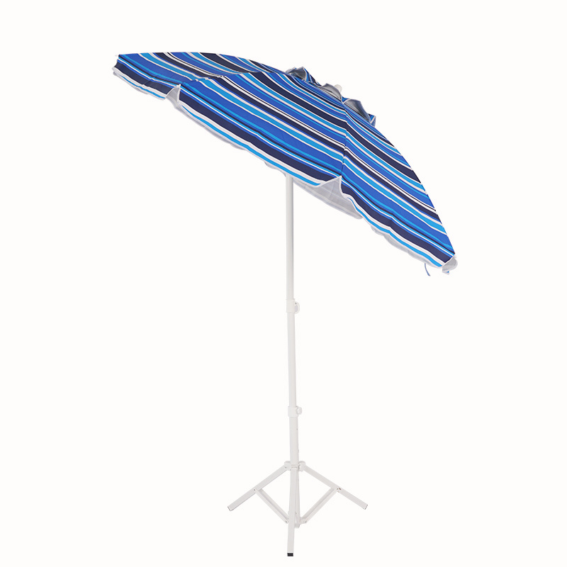 RTS 2.0M UV Protection Stripe Pattern 120G Polyester with Sliver Coating Beach Umbrella with Airvent